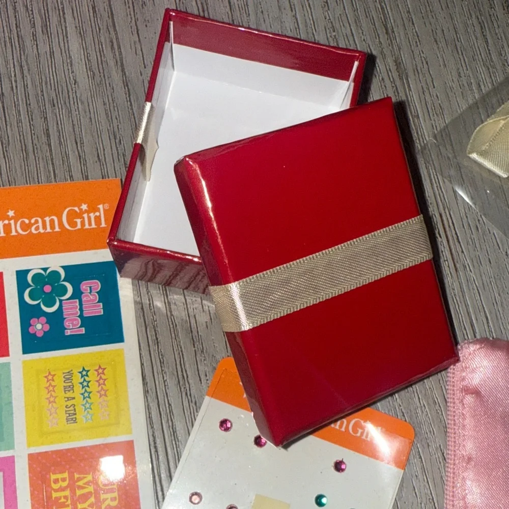 American Girl tote, accessories, and scooter